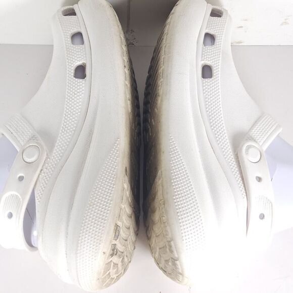 Crocs Women's Mega Crush US7 Triple White Platform Wedge Classic Clogs Sandals - Picture 16 of 16